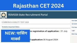 Rajasthan CET 2024 Passing Marks